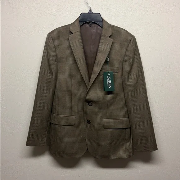 Ralph Lauren Tan and Red Check Blazer Boys Size 16R NWT - Picture 1 of 4